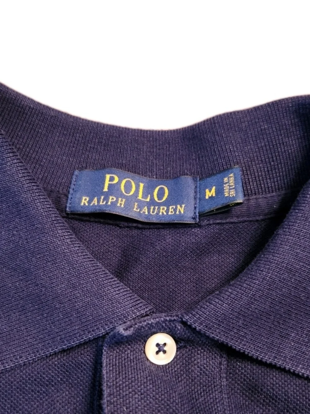 Polo Ralph Lauren Men Size M Navy Short-Sleeve Cotton Shirt Orange Pony Classic